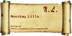 Noszkay Lilla névjegykártya